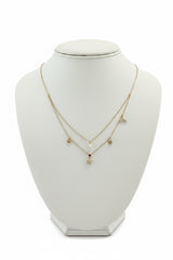 14k gold beach inspired necklace with .16ct diamond ruby, starfish pearl whale tale, clam, jellyfish