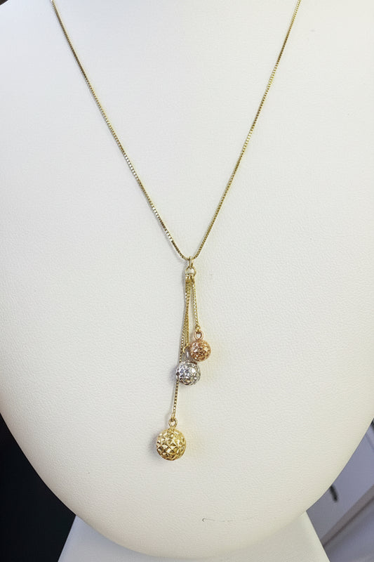 14k 3 color necklace choker