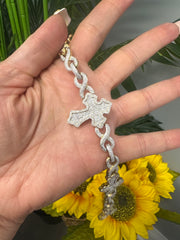 10k gold diamond bracelet cross