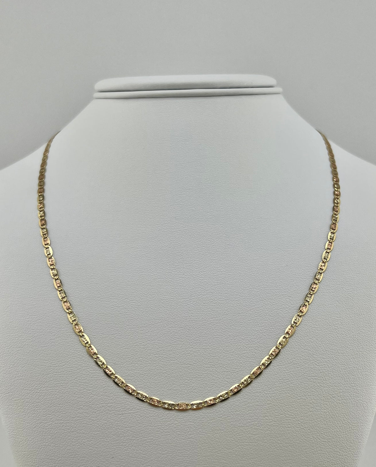 14k necklace tri-colored valentino 20”