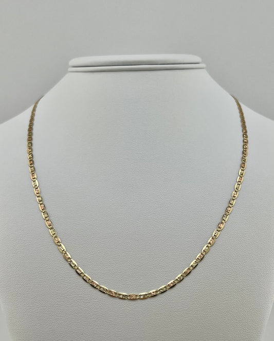 14k necklace tri-colored valentino 20”