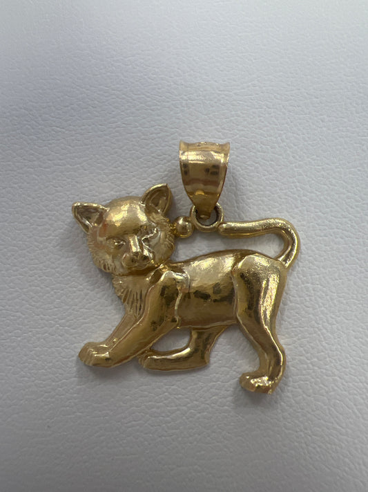 14k cat pendant