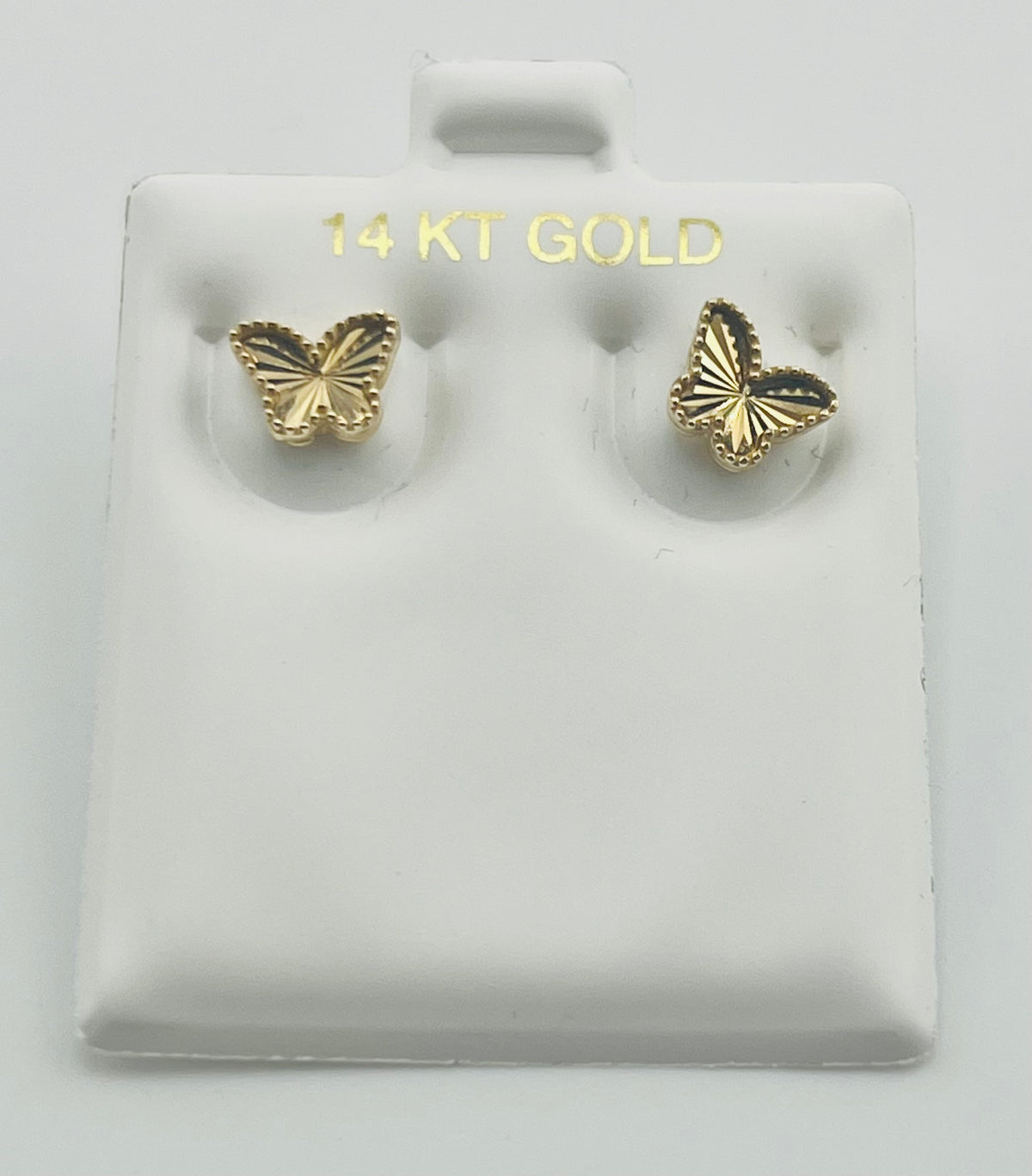 14k baby and ladies butterfly earring with push back