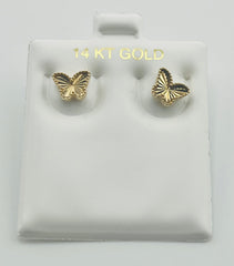 14k baby and ladies butterfly earring with push back