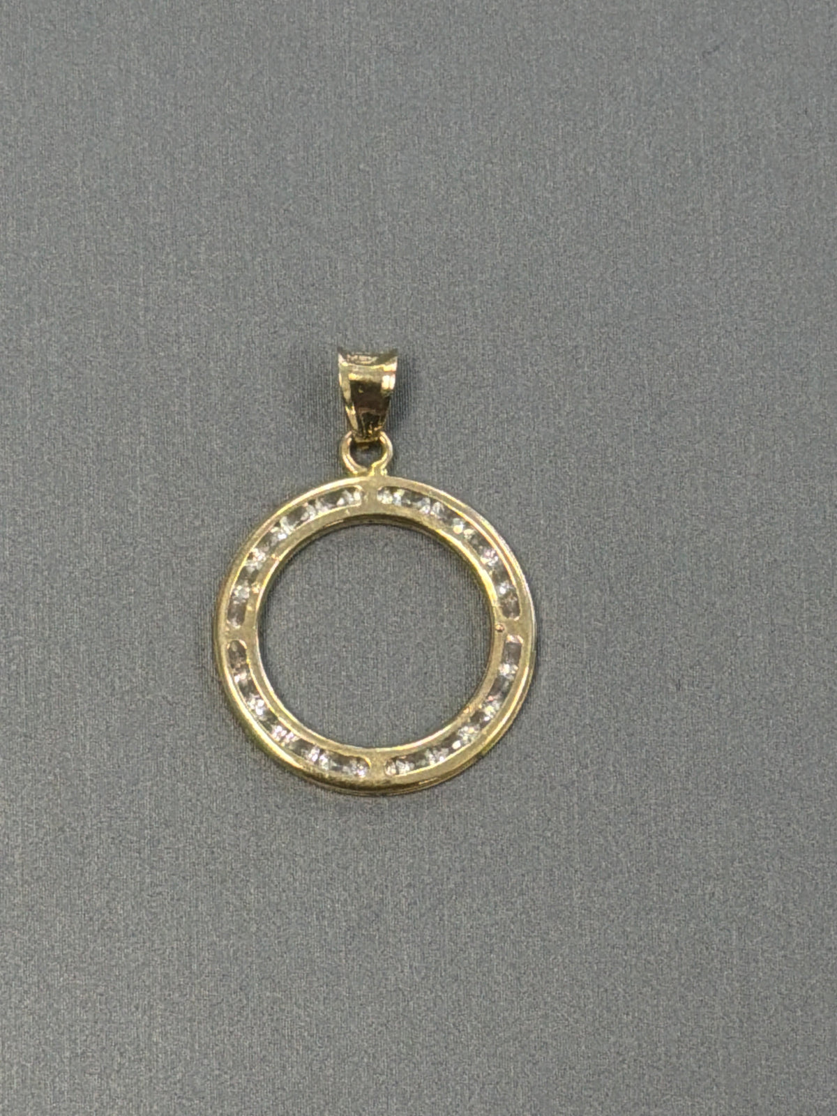 14k letter O pendant with Cz’s stones