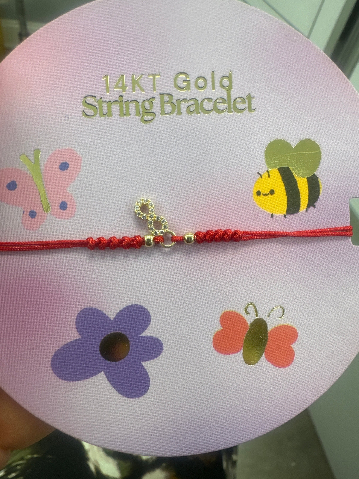 14k infinity bracelet red hilo