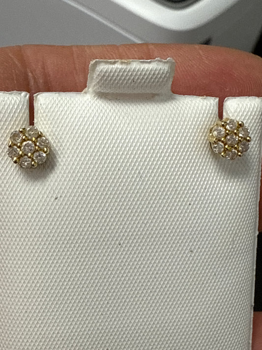 14k diamond studs earrings 0.31ct 1.11g