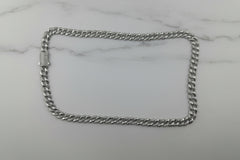 925 Silver cuban style necklace with Diamonds 0.50ct 20”