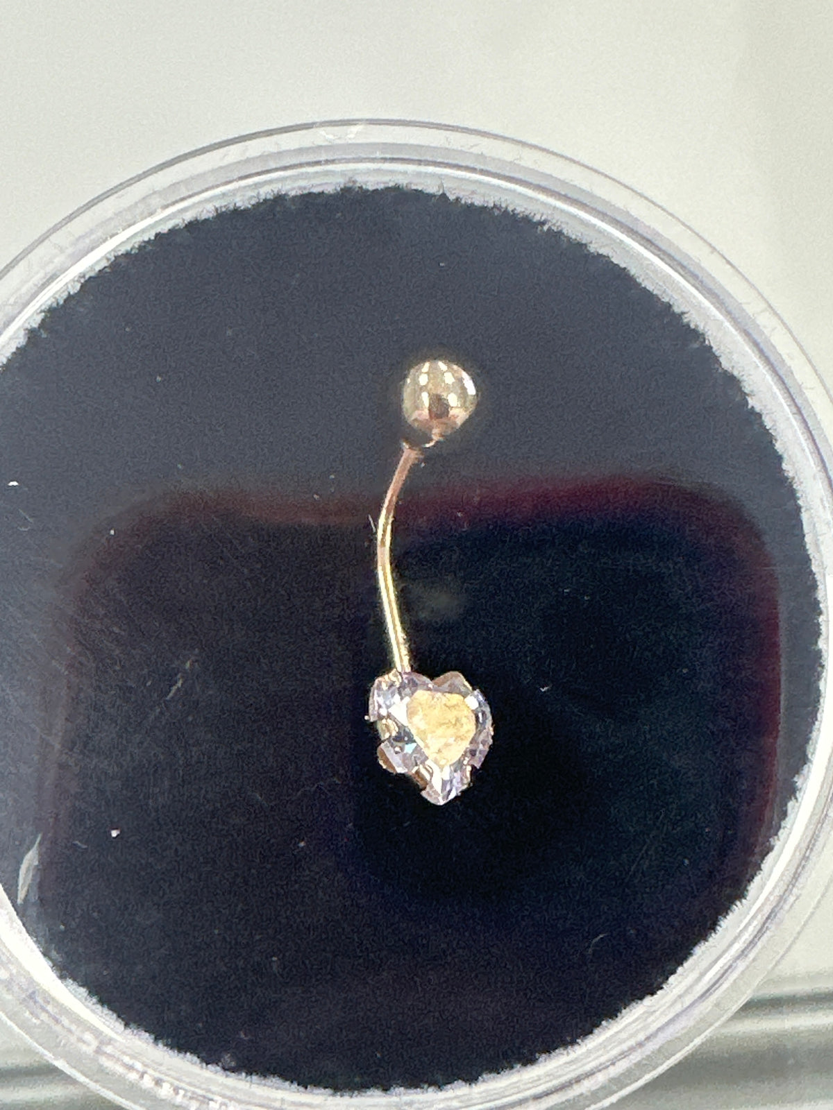 14k belly earring heart