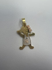 14k pendant little girl with letter s