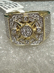 10k diamond ring men compass