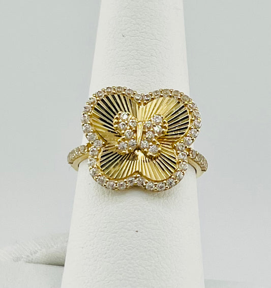 14k butterfly ring with stones