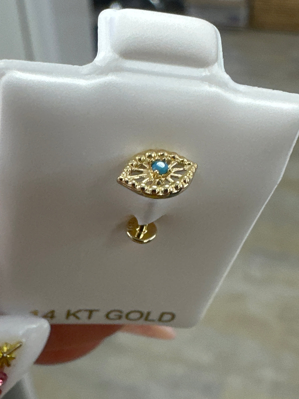 14k earring piercing boca ojo