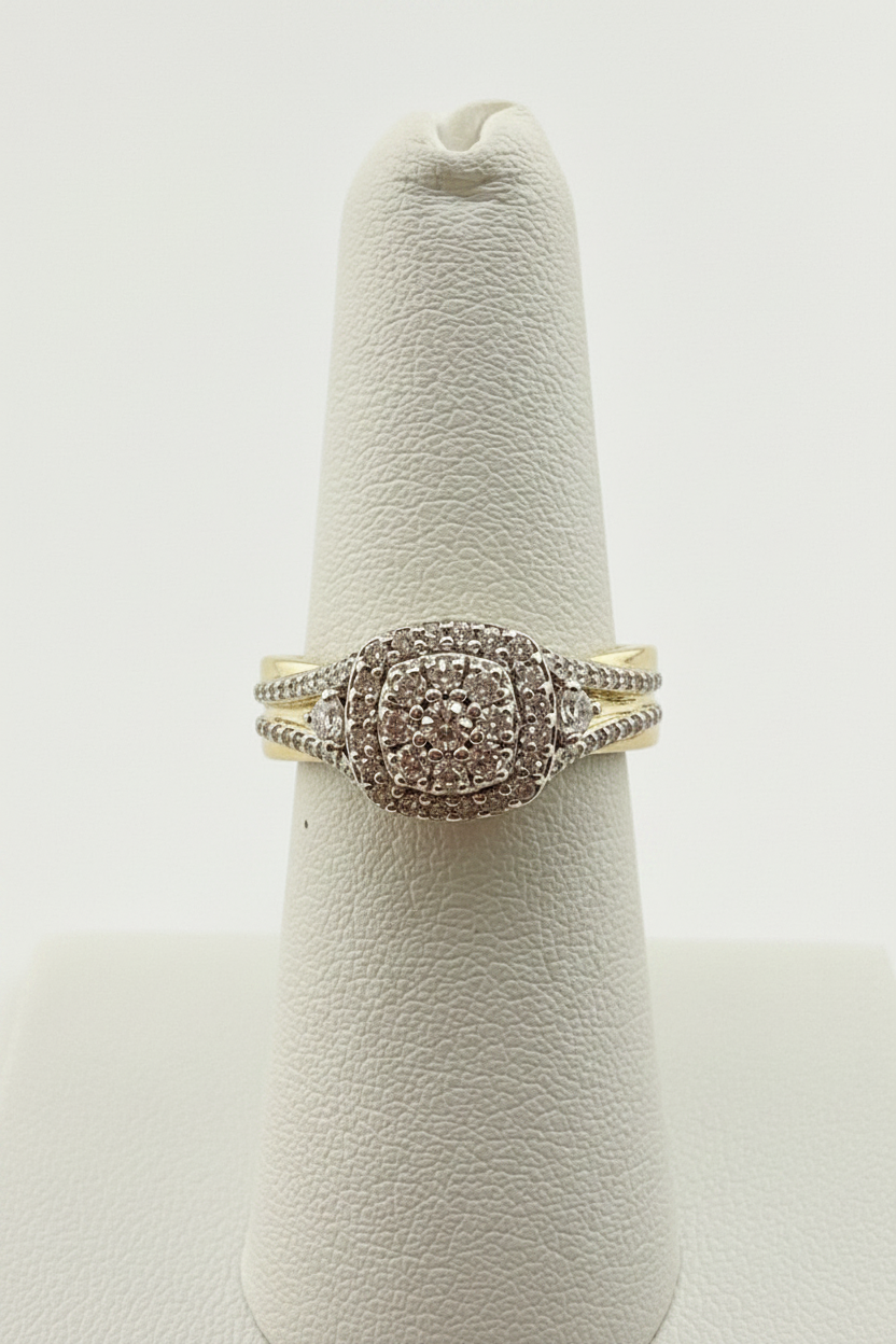 14k Square Diamond Engagement ring lab diamond .50CT