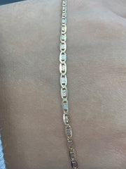 14k necklace 3 color valentino style 18” 2mm