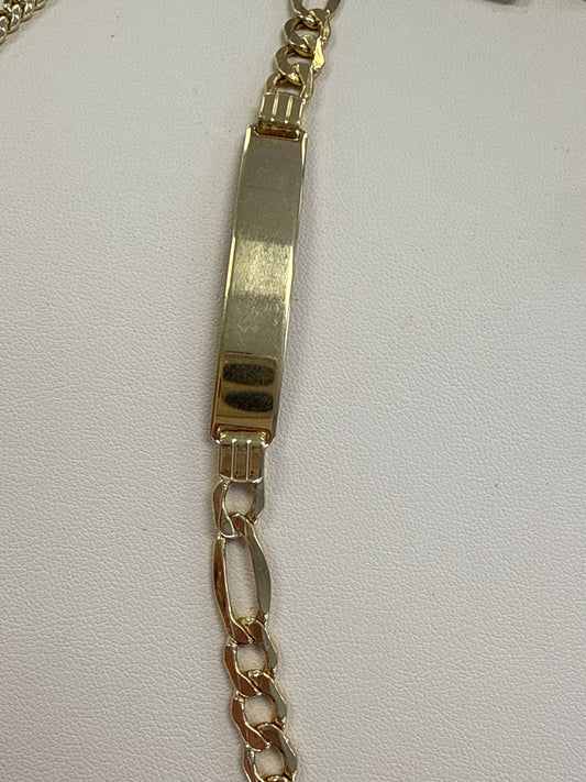 10k bracelet figaro plain 8”