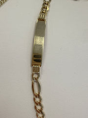 10k bracelet figaro plain 8”