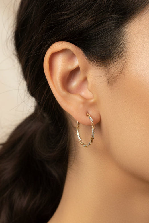 14k ladies hoops 3 color
