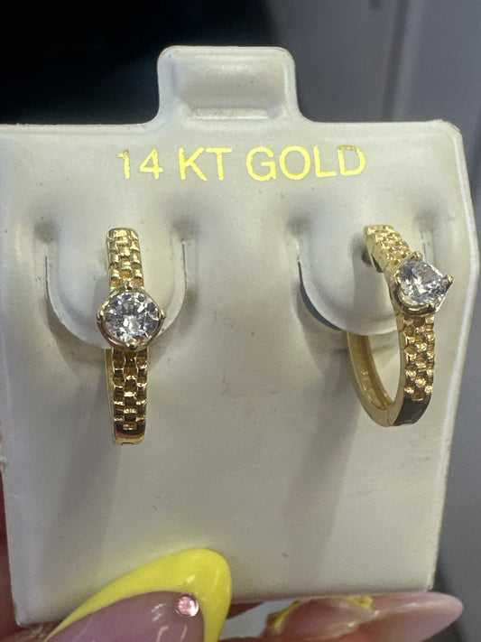 14k hoops small Huggies