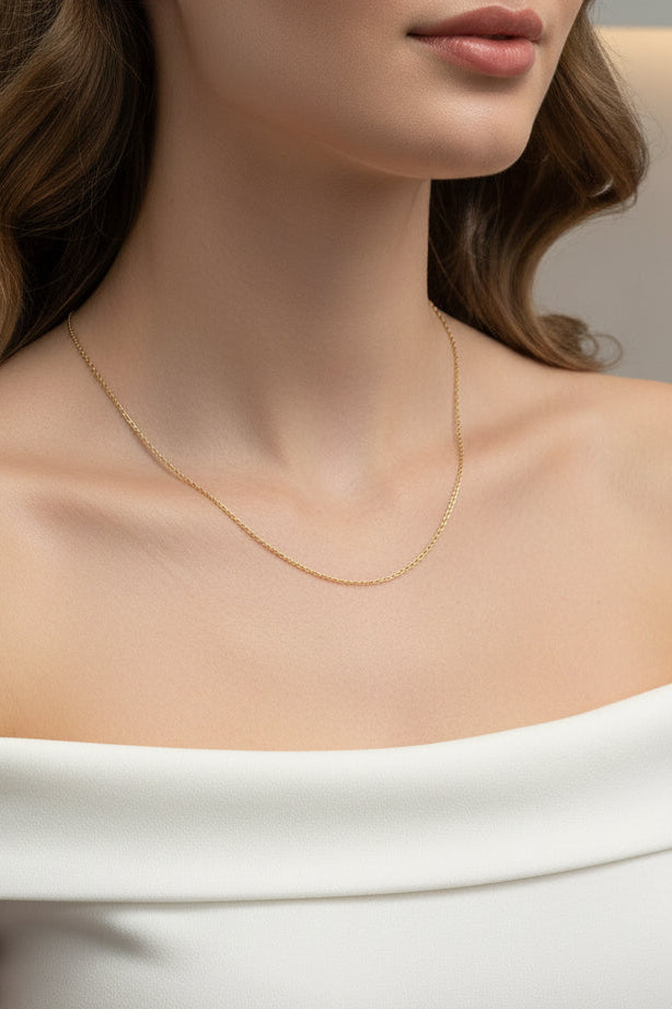 14k necklace gold Franco or rolo chain 16” long