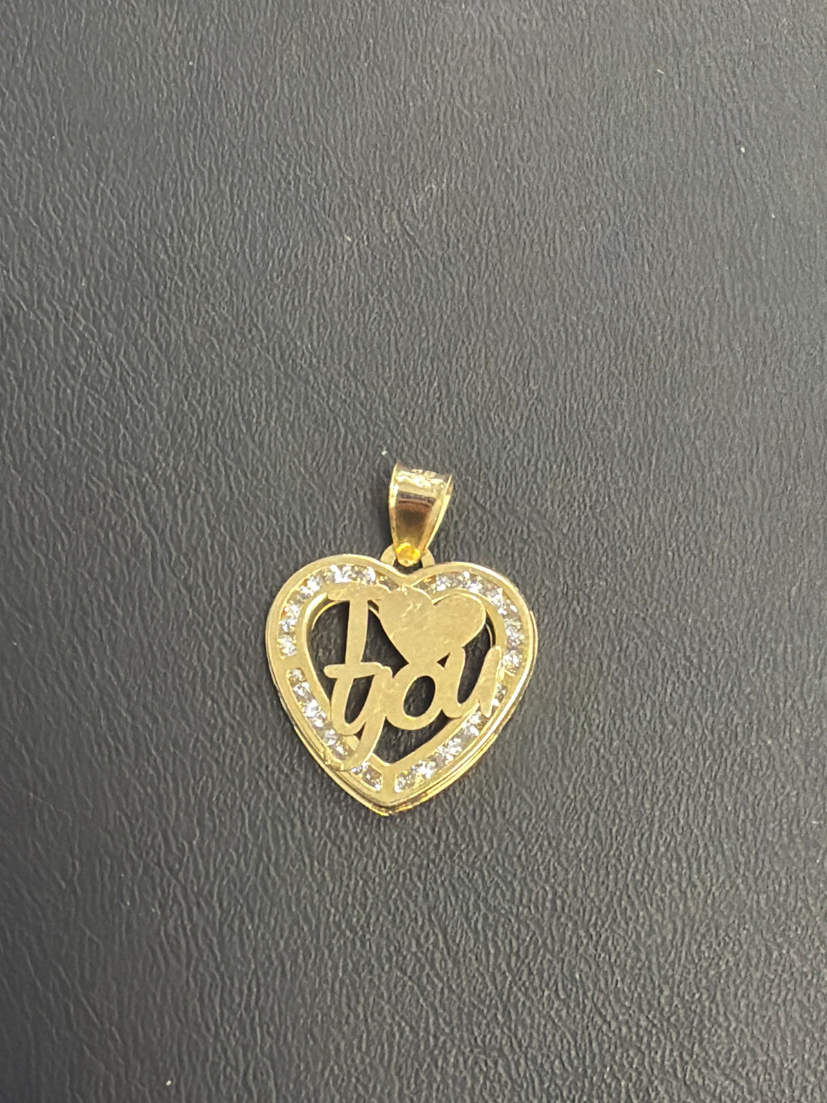 14k heart "I love you" pendant