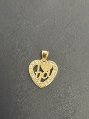 14k heart "I love you" pendant