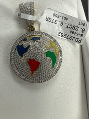 10k earth pendant w/ diamonds .29t