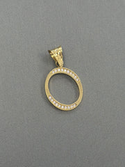 14k letter O pendant with Cz’s stones