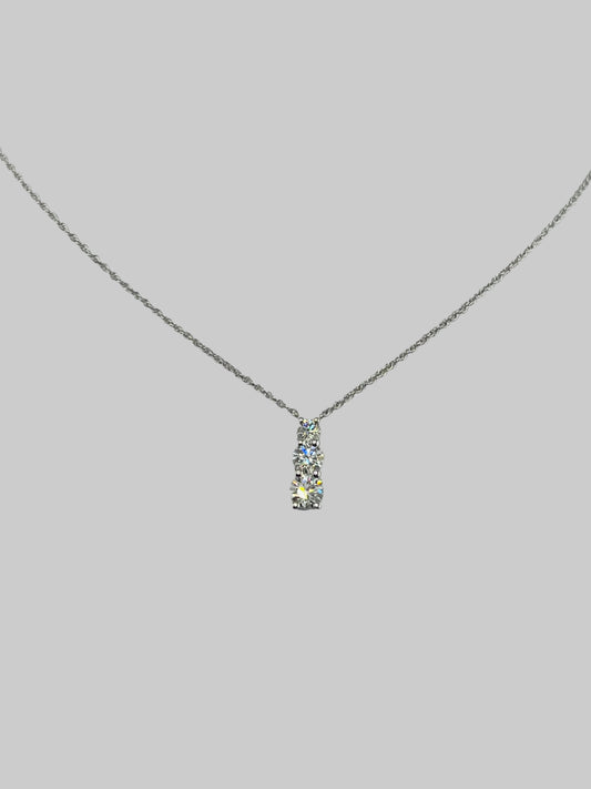 necklace silver lab diamonds 1.00ct