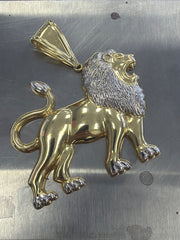 14k tiger with white gold pendant
