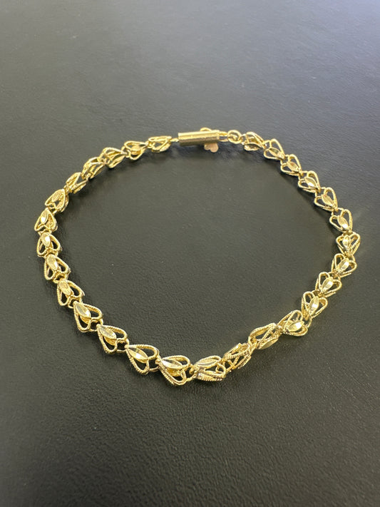 14k heart bracelet