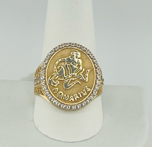 14k ring aquarius