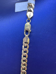 14k Necklace cuban style 26” hollow 35.14grams 7mm