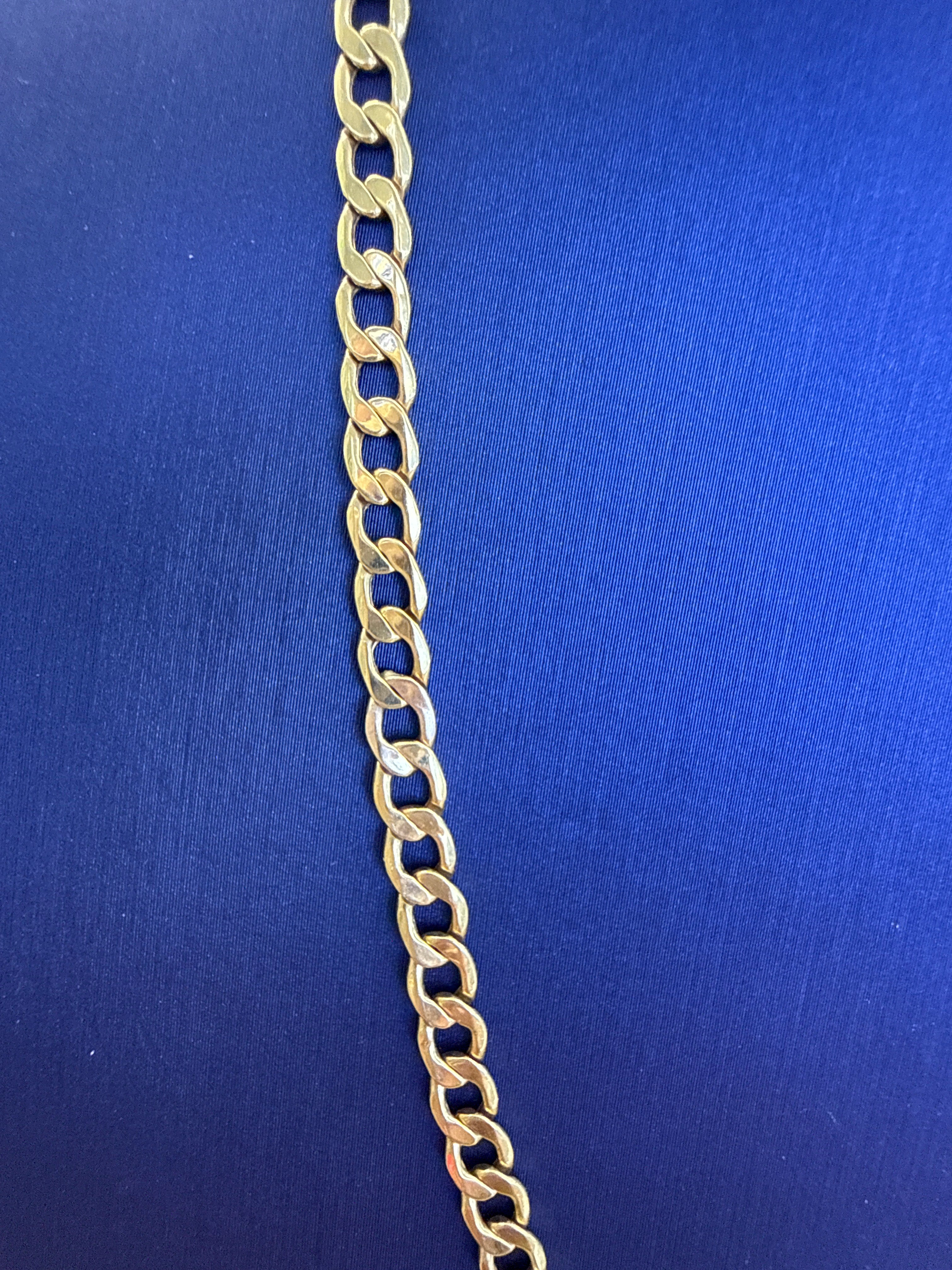10k Necklace cuban plain gold style 20” semi solid 5.42g 4mm