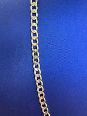 10k Necklace cuban plain gold style 20” semi solid 5.42g 4mm