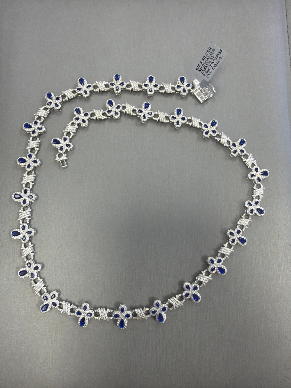 Silver Moissante necklace 9.26ct