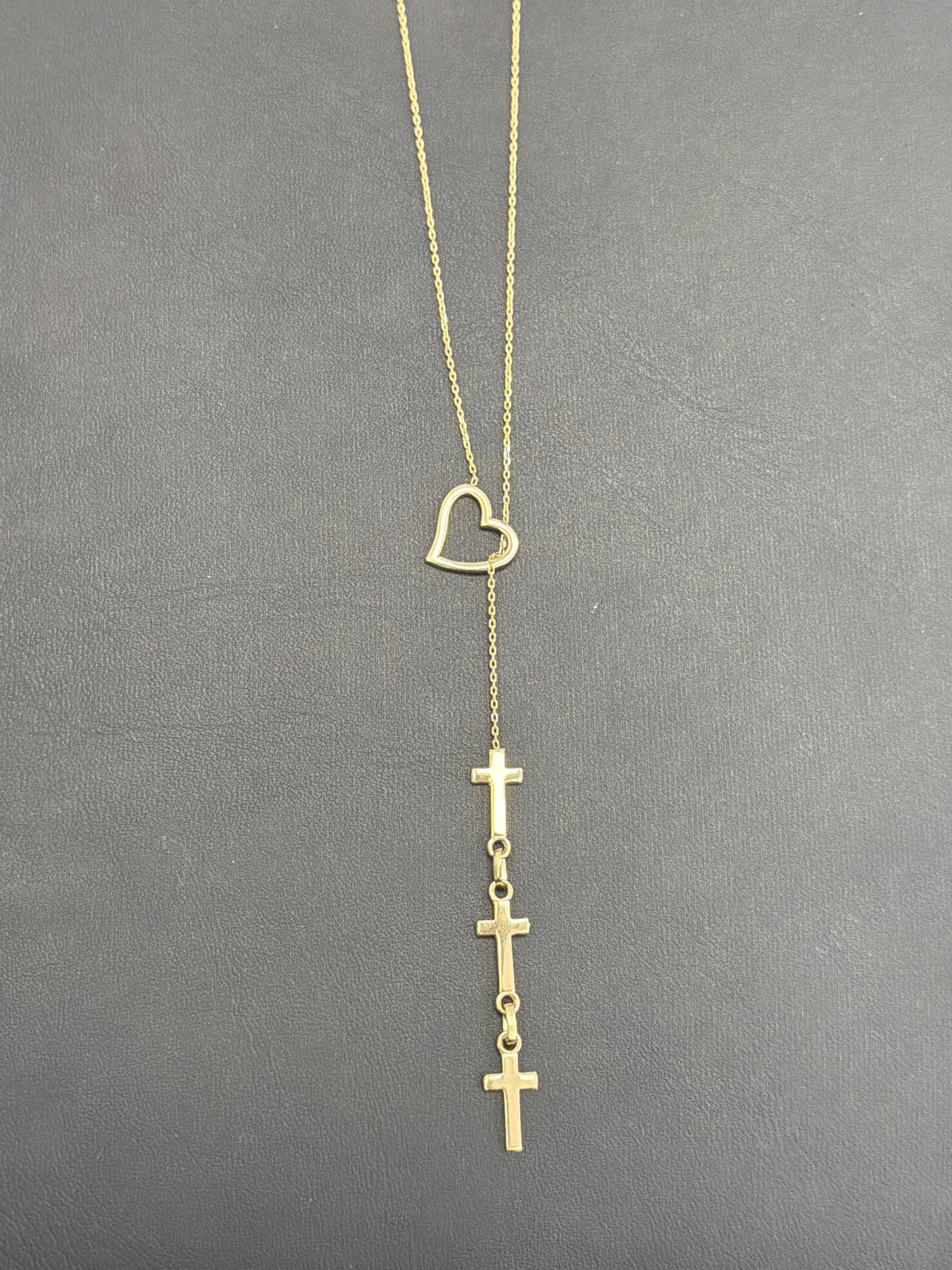 14k Heart necklace with cross