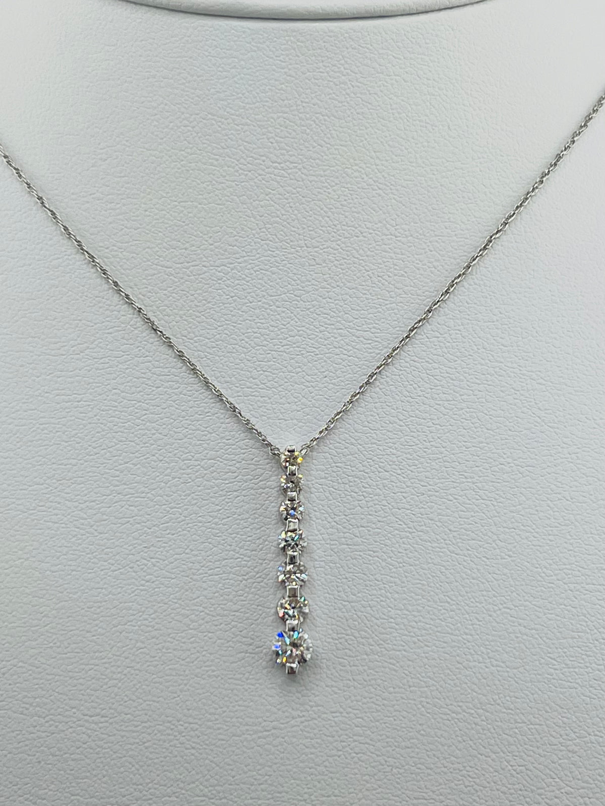 necklace silver lab diamonds .50ct
