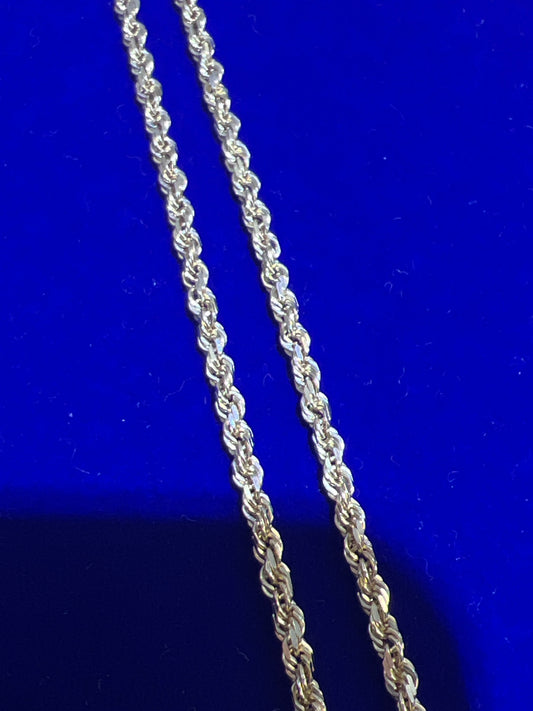 14k yellow gold rope necklace chain 22” 2.3mm 3.63g