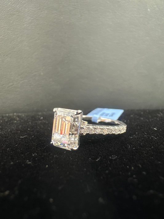 Sterling Silver Moissanite Ring 3ct