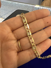 14k valentino necklace tri colored 24” 21.74g