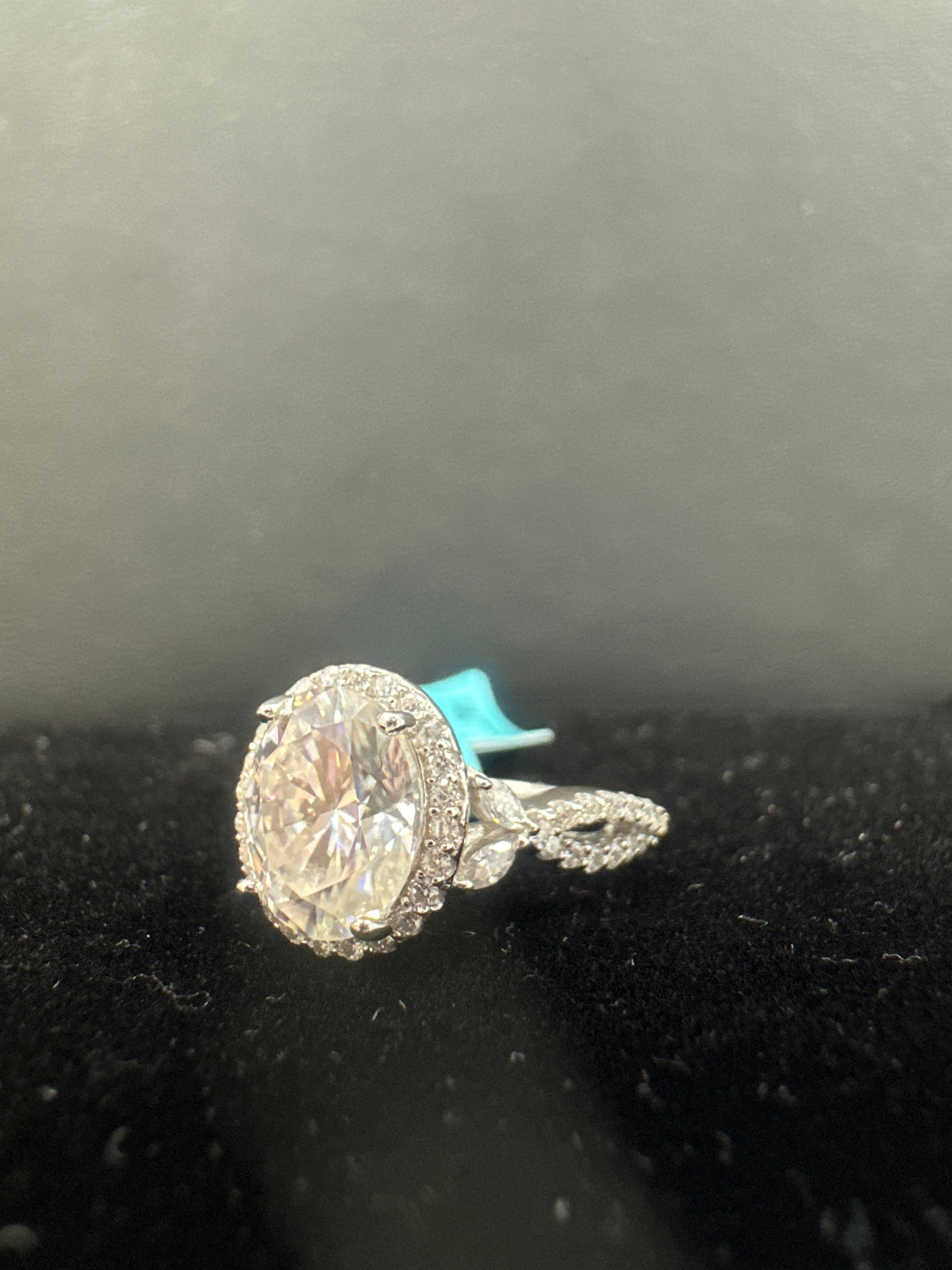 Sterling Silver Round Moissanite Ring 3.98ct