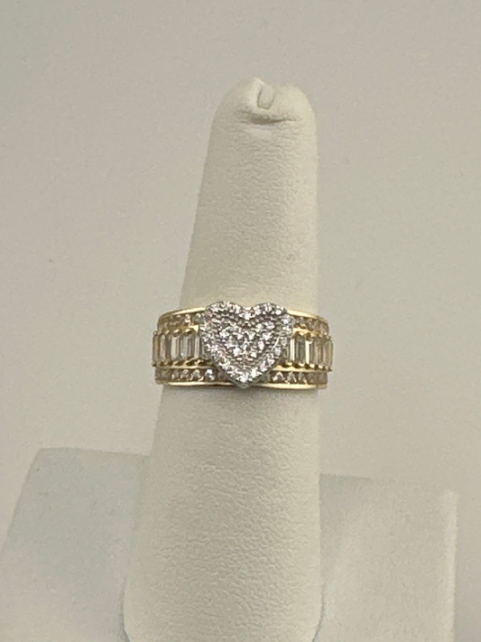 14k heart ring