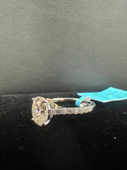 Sterling Silver oval Moissanite Ring 2.71ct