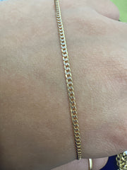 14k cuban link two tone white diamond cut 16” long 1.84mm