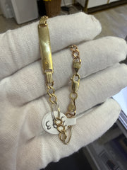 14k baby bracelet cuban link 6”