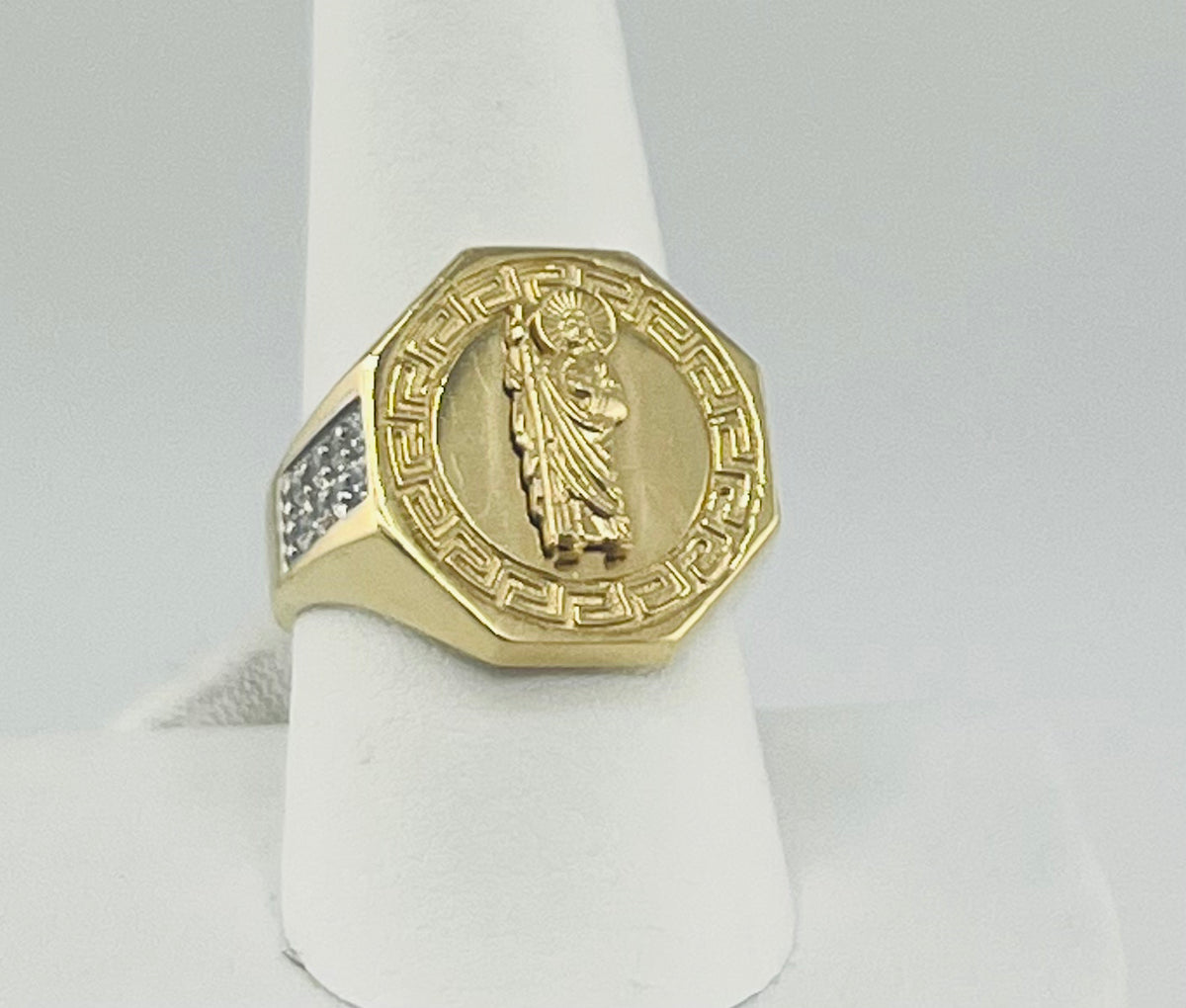14k san jude ring men