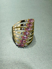 14k semanario with pink stones 7
