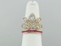14k Quince (15) tiara ring