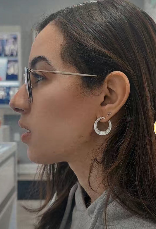 14k Earrings stylish hoops with stones a sophisticated touch